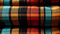 Vibrant, modern fashion striped, plaid, woven, geometric shapes, vibrant colors generated by AI