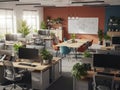 Modern office space with collaborative workstations Royalty Free Stock Photo