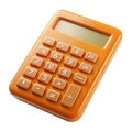 Orange calculator with numeric buttons and display isolated on white background Royalty Free Stock Photo