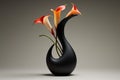 Vibrant Modern vase flower decor. Generate Ai