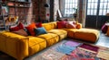 Vibrant Modular Sofa in Urban Loft