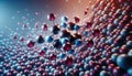 Vibrant Molecular Mesh with Iridescent Atoms Royalty Free Stock Photo