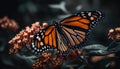 Vibrant monarch butterfly wing showcases spotted elegance generated by AI Royalty Free Stock Photo