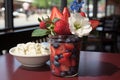 Vibrant morning delight. stunning fresh berry breakfast on a pristine white background