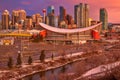 Vibrant Morning Sky Over Downtown Calgary