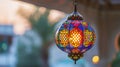 Vibrant Moroccan Lanterns Hanging at an Outdoor Market