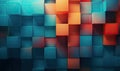 A Vibrant Mosaic of Blue and Orange Squares Dancing in Abstract Harmony Royalty Free Stock Photo