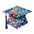 Vibrant Mosaic Graduation Cap