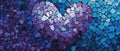 A Vibrant Mosaic Heart Design With A Palette Of Purple And Blue