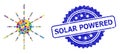 Grunge Solar Powered Stamp and Colored Mosaic Sun Rays