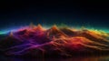 A vibrant mountain range in a dreamy sky. Generative ai