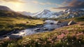 Vibrant Mountain Valley A Stunning Vray Tracing Landscape