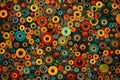 Vibrant Multi-Colored Circles With Eyes Create a Whimsical Abstract World Generative AI Royalty Free Stock Photo