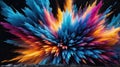 Vibrant Multi-Colored Particles Explosion, Abstract Art Background