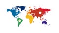 Vibrant multi-colored world map, vector design Generative AI Royalty Free Stock Photo