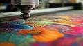 Vibrant Multi-Hued Printed Sheet Creation Process with Machine