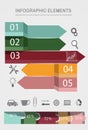 Colorful Arrow Timeline Infographic with Step-by-Step Process and Icons Royalty Free Stock Photo