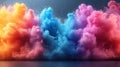 Vibrant Multicolor Cloud Explosion with Particle Effects Generative AI