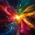 Vibrant multicolor light burst with radiant energy and dynamic movement Royalty Free Stock Photo