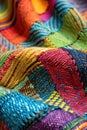 Multicolored Blanket on Table Royalty Free Stock Photo