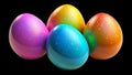 Vibrant multicolored easter eggs against dark background Royalty Free Stock Photo