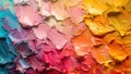 Vibrant multicolored paint texture closeup
