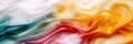 Vibrant multicolored silk fabric with soft, flowing texture. Cloth colorful background. AI