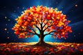 Vibrant Multicolored Tree of Life Symbolizing , Diversity, and Creative Expression