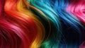 Vibrant Multicolored Wavy Hair Closeup