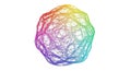 Colorful Wireframe Sphere with Rainbow Gradient and Complex Interconnected Lines Royalty Free Stock Photo