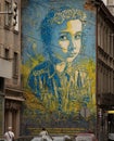 Vibrant mural painted on the side of a building in Lviv, Ukraine Royalty Free Stock Photo