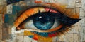 a colorful painting of a woman s eye on a wall Royalty Free Stock Photo