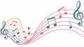 Vibrant Musical Notes: Abstract Composition Vector Art, vector design Generative AI Royalty Free Stock Photo