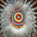 Vibrant Native American headdress with intricate beadwork Royalty Free Stock Photo