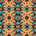 Vibrant Native American Inspired Geometric Pattern Royalty Free Stock Photo
