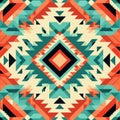 Vibrant Native American Inspired Geometric Pattern Royalty Free Stock Photo