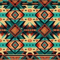 Vibrant Native American Inspired Geometric Pattern Royalty Free Stock Photo