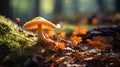 vibrant nature champignon mushroom Royalty Free Stock Photo