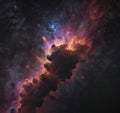 Vibrant nebula, star cluster, inky black backdrop , stellar clusters, solar system, celestial Royalty Free Stock Photo
