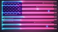 Vibrant Neon American Flag Concept Design with Abstract Lighting Royalty Free Stock Photo
