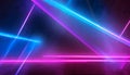 Vibrant neon background with dynamic, intersecting lines in multiple directions. Futuristic, electric hues create an abstract,