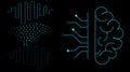 Dynamic digital brain processing sound waves and complex data streams for advanced artificial intelligence learning Royalty Free Stock Photo