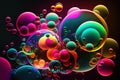 Vibrant Neon Bubbles Abstract Background Illustration, generative ai