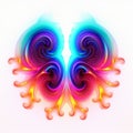Vibrant Neon Butterfly Wings: Baroque Energy In 3d Symmetry