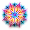Vibrant Neon Color Wave: Abstract Psychedelic Star On White Background Royalty Free Stock Photo