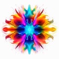 Vibrant Neon Colored Floral Shape Abstract Symmetrical Design