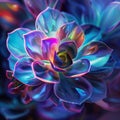 Vibrant Neon Colored Flower Illustration