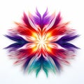 Vibrant Neon Colors: Abstract Flower With Symmetrical Pattern