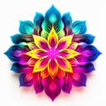 Vibrant Neon Colors: Abstract Paper Flower With Ornate Simplicity Royalty Free Stock Photo