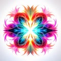 Vibrant Neon Colors: Abstract Psychedelic Flower Vector Illustration Royalty Free Stock Photo